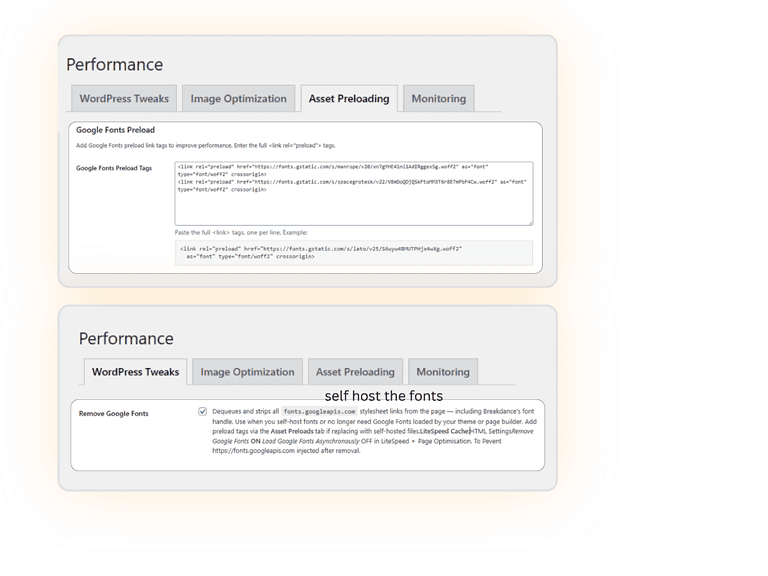 Font Optimisation Settings in SCOS