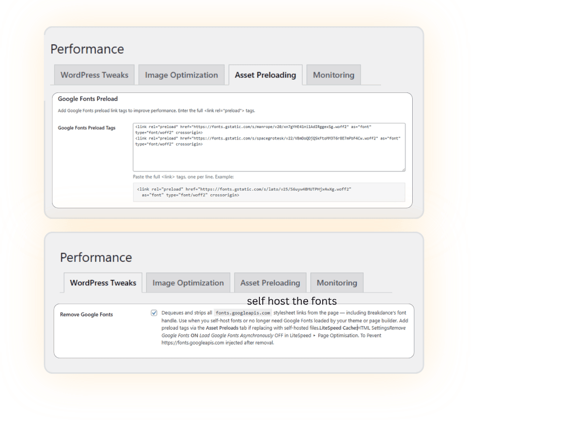 Font Optimisation Settings in SCOS