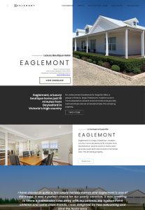 Luxury country home website design, showcasing Eaglement's stunning property in Daylesford, Victoria, with advanced SEO-friendly visuals and content.
