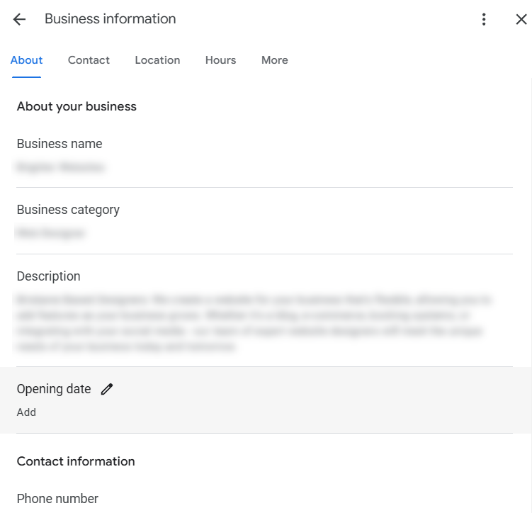 Update and Optimise window for GBP business description About Section