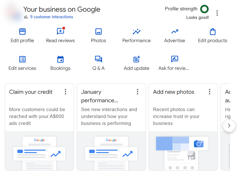 Where to update your google business page