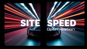 Car speed visualising website optimisation concept.