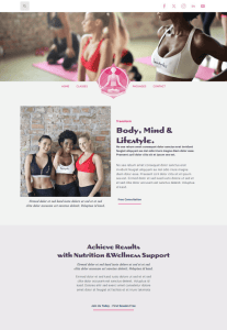 Fitness PT Website Design Mock Up Landing Page Design Fun Bright Pinks and Purples Feminine Look