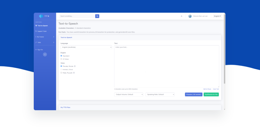 Australian text-to-speech software interface screenshot.