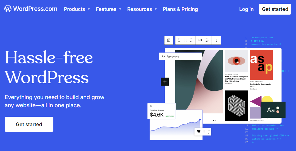 WordPress website creation tools and features overview.