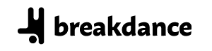 Breakdance logo with stylised dancer icon