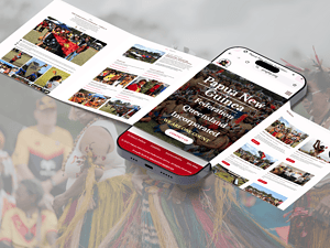 Papua New Guinea Queensland Federation website on phone and magazine.