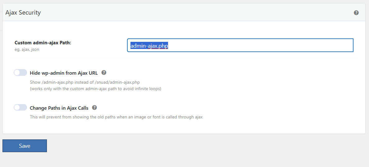 Admin-ajax.php AJAX security settings for Brighter Websites in Australia.