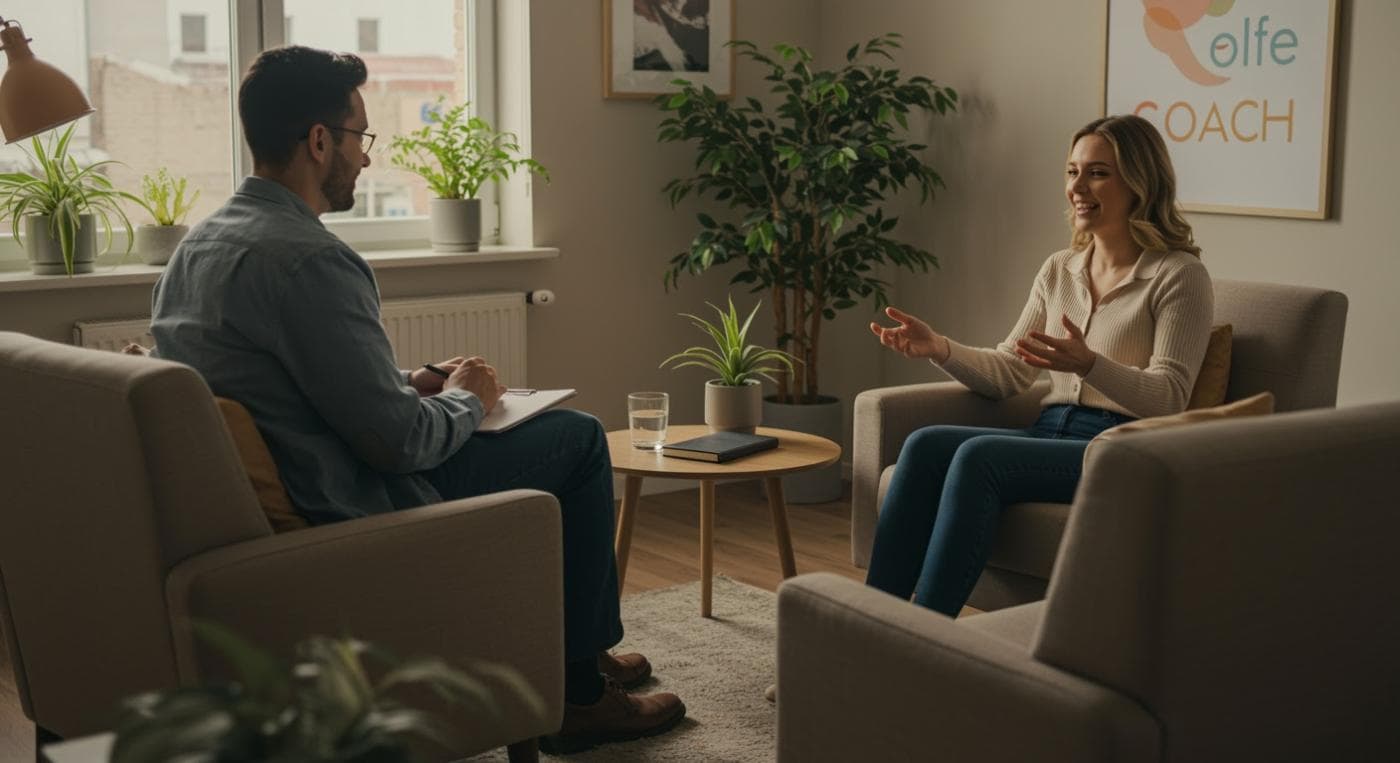Professional counselling session focus on mental health and well-being for positive life change.