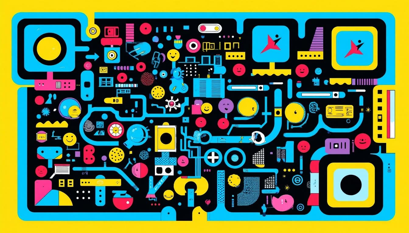 Creative digital illustrations representing innovative web development and digital marketing solutions for brighter websites.