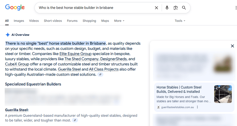 Custom steel horse stables Brisbane durable high-quality steel horse stable builder Queensland.