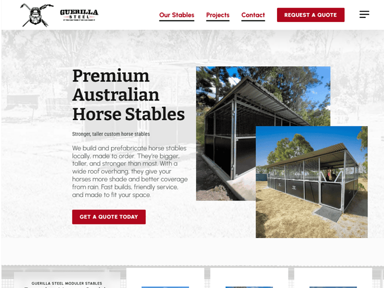 Premium Australian horse stables with custom design