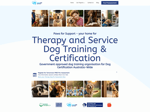 Therapy and service dog training certification Australia-wide
