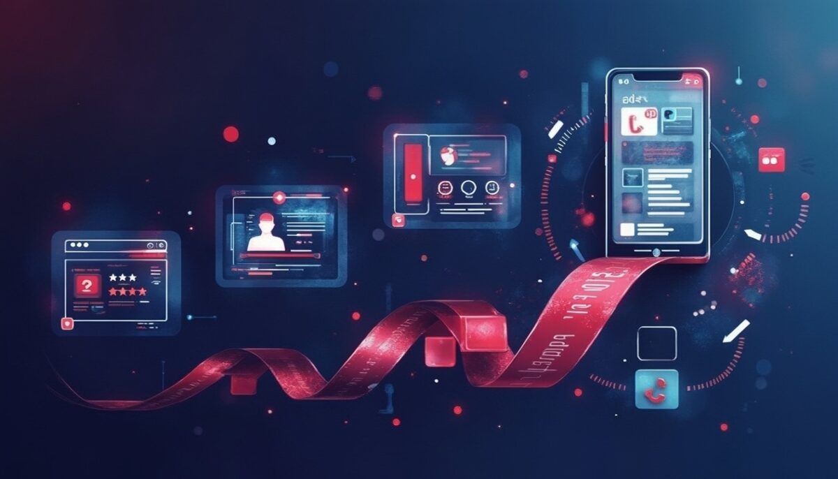 Digital marketing concept with screens and smartphone