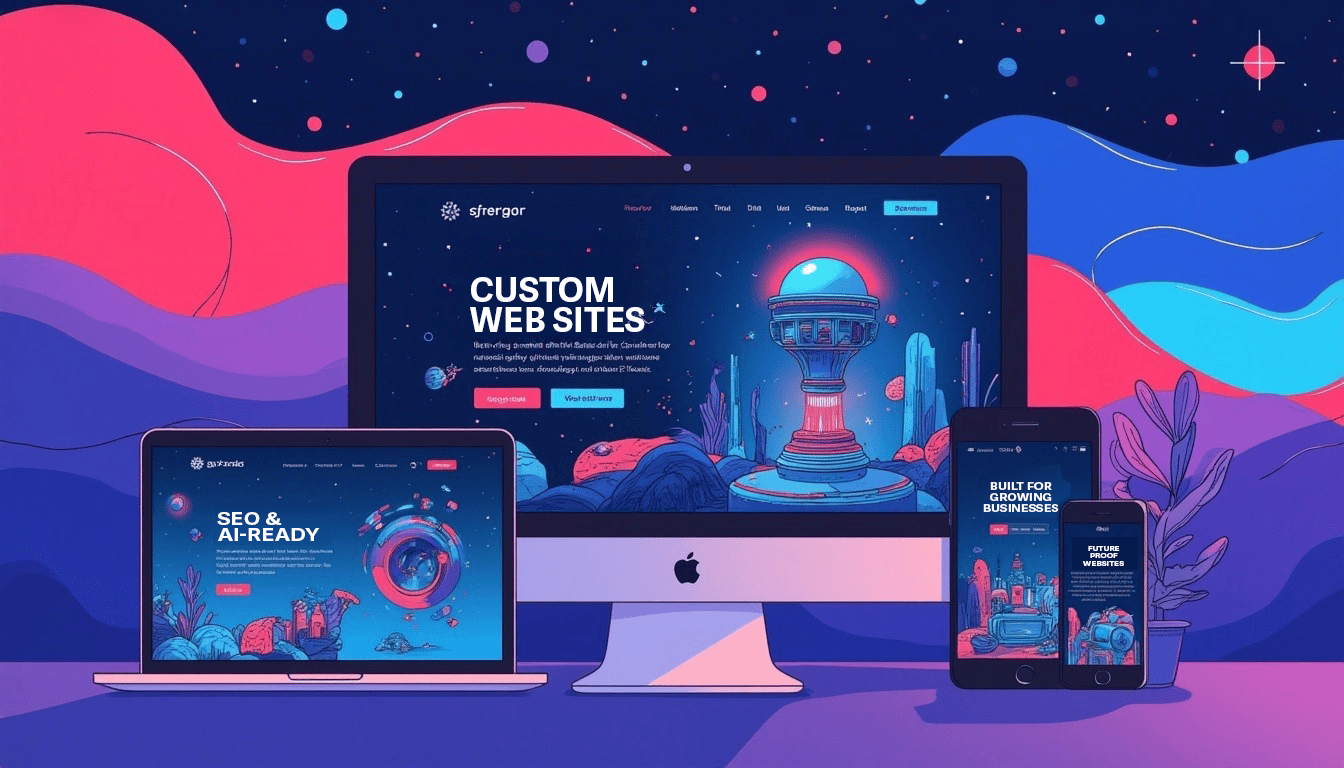 Responsive web design on multiple devices display.