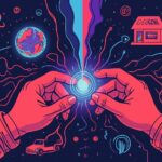 Hands conjuring cosmic energy, surrounded by symbols.