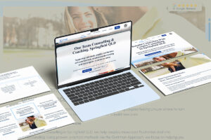 One Team Counselling website displayed on laptop