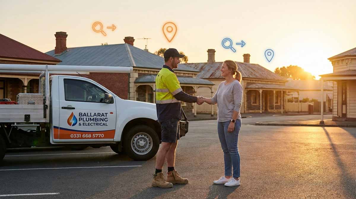 Local Ballarat business owner showcasing genuine regional proof through a real client project and Google Map signals.