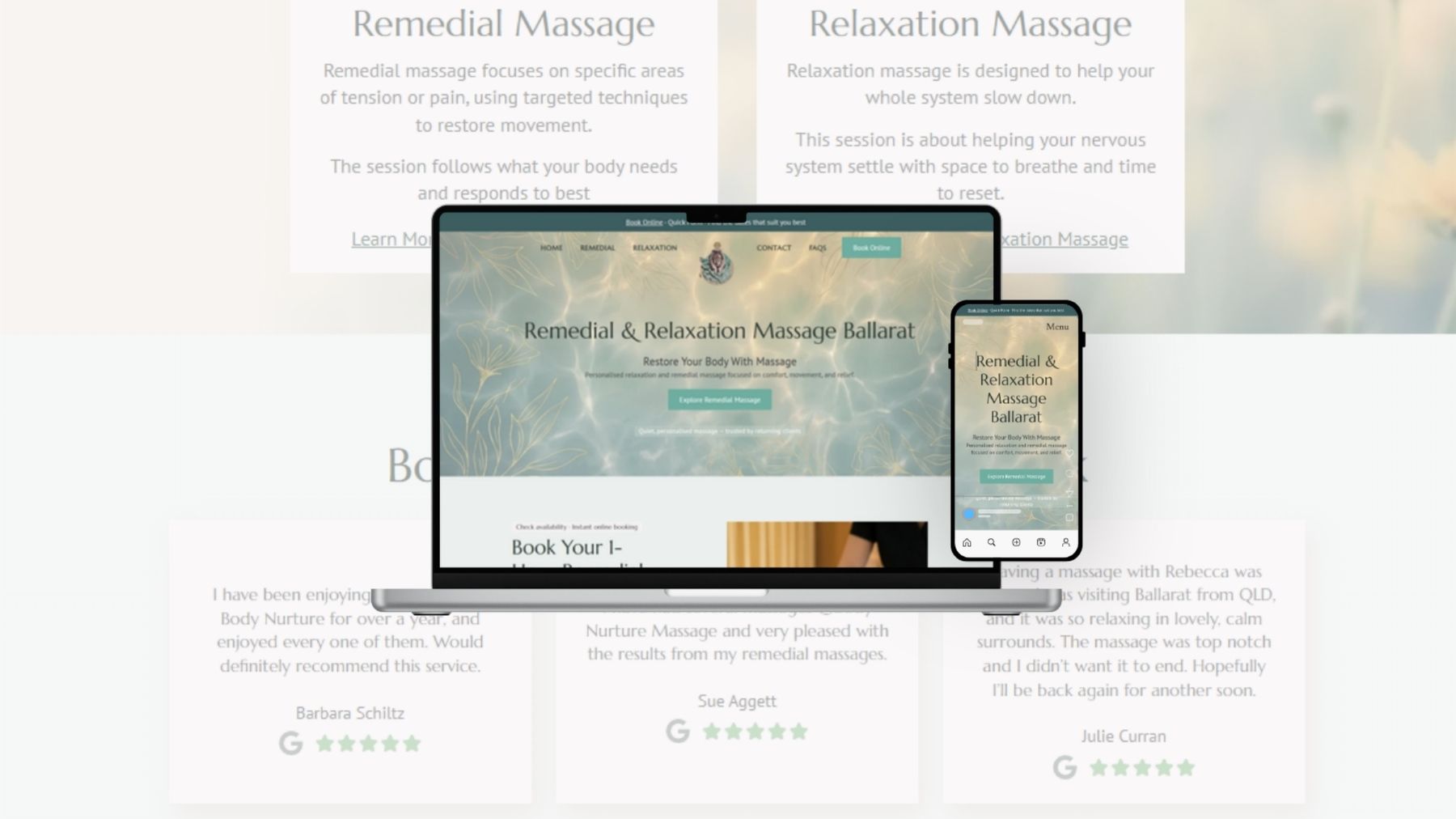 Local Massage Business Ballarat Web design SEO