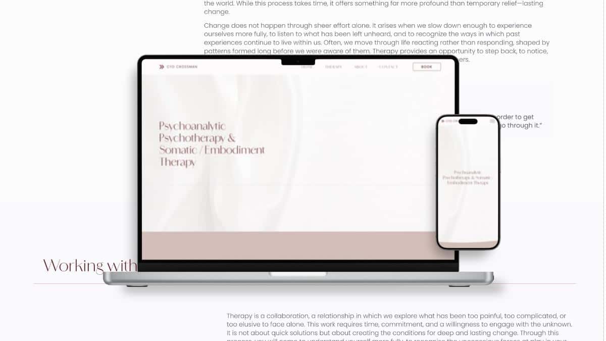 Therapist One Page Web Design